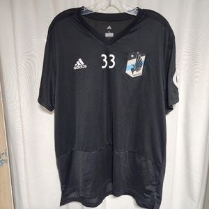 ADIDAS MLS MINNESOTA UNITED FC TEAM TRAINING JERSEY BLACK SIZE XL